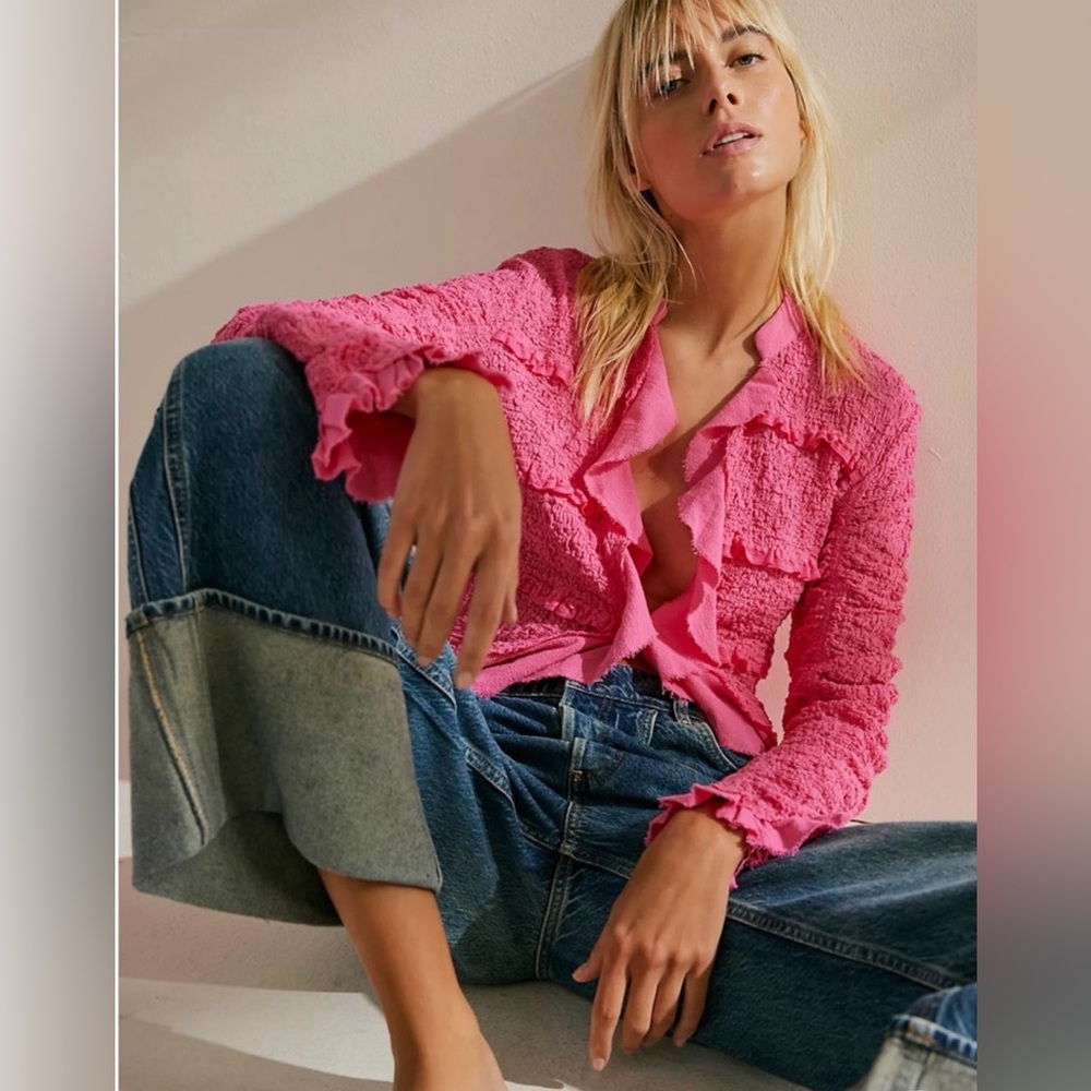 NWOT FREE PEOPLE pink Demi jacket size Medium